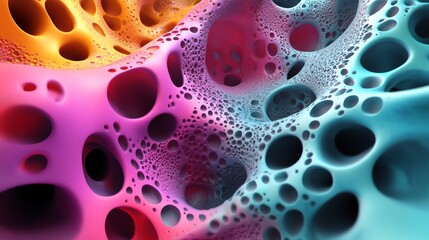 Poster - Colorful Abstract Patterns Depict Intricate Organic Shapes in a Vibrant Environment