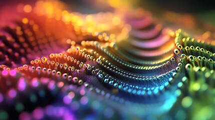 Poster - Colorful Abstract Landscape of Flowing Shapes and Shimmering Textures in Vibrant Hues