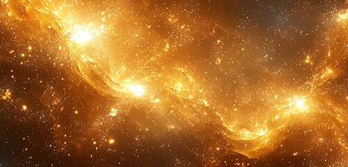 Wall Mural - a glittering golden luxury digital texture, with sparkles and depth, creating an opulent, sophistica