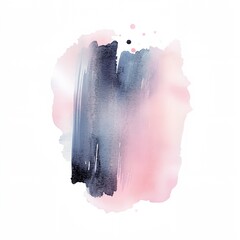 Poster - Watercolor painting of a pink and blue brush stroke