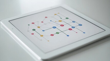 Poster - A clean and professional business optimization flowchart displayed on a tablet.