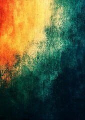 Wall Mural - a green, orange, and yellow gradient abstract grainy background wallpaper texture with noise, ideal 