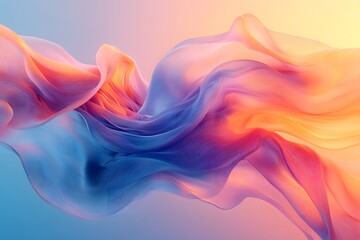 Fototapete - A dynamic composition with transparent shapes and vibrant gradients evokes movement and energy, creating a modern feel. Ideal for backgrounds in graphic design or digital media conveying innovation.