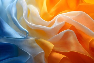 Fototapete - A dynamic composition with transparent shapes and vibrant gradients evokes movement and energy, creating a modern feel. Ideal for backgrounds in graphic design or digital media conveying innovation.