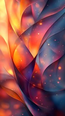 Fototapete - A dynamic composition with transparent shapes and vibrant gradients evokes movement and energy, creating a modern feel. Ideal for backgrounds in graphic design or digital media conveying innovation.
