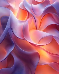 Fototapete - A dynamic composition with transparent shapes and vibrant gradients evokes movement and energy, creating a modern feel. Ideal for backgrounds in graphic design or digital media conveying innovation.