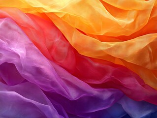 Fototapete - A dynamic composition with transparent shapes and vibrant gradients evokes movement and energy, creating a modern feel. Ideal for backgrounds in graphic design or digital media conveying innovation.