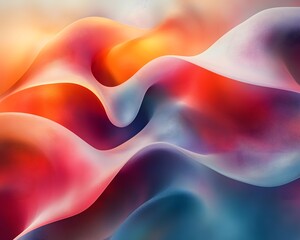 Fototapete - A dynamic composition with transparent shapes and vibrant gradients evokes movement and energy, creating a modern feel. Ideal for backgrounds in graphic design or digital media conveying innovation.