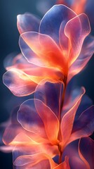 Fototapete - A dynamic composition with transparent shapes and vibrant gradients evokes movement and energy, creating a modern feel. Ideal for backgrounds in graphic design or digital media conveying innovation.