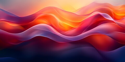 Fototapete - A dynamic composition with transparent shapes and vibrant gradients evokes movement and energy, creating a modern feel. Ideal for backgrounds in graphic design or digital media conveying innovation.