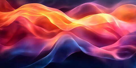 Fototapete - A dynamic composition with transparent shapes and vibrant gradients evokes movement and energy, creating a modern feel. Ideal for backgrounds in graphic design or digital media conveying innovation.
