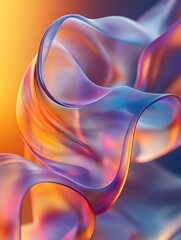 Fototapete - A dynamic composition with transparent shapes and vibrant gradients evokes movement and energy, creating a modern feel. Ideal for backgrounds in graphic design or digital media conveying innovation.