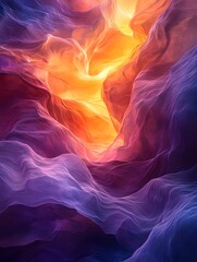 Fototapete - A dynamic composition with transparent shapes and vibrant gradients evokes movement and energy, creating a modern feel. Ideal for backgrounds in graphic design or digital media conveying innovation.