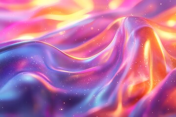 Wall Mural - a holographic blur with a color gradient, featuring grain noise texture and neon iridescent colors b