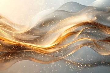 Wall Mural - a luxurious golden wave glides across a transparent background, giving off an air of elegance and cl
