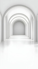 Wall Mural - White arched hallway, interior design, architecture