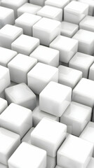 Wall Mural - White cubes background texture design