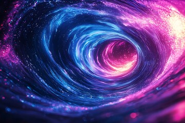 Wall Mural - a mesmerizing big neon wave that swirls across the background, glowing in vibrant hues of electric b