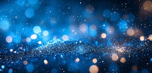 Wall Mural - a mesmerizing blurred blue gradient on a dark grainy background, enhanced with glowing light, ideal 