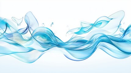 Poster - Simple and abstract wave lines forming a rhythmic ocean flow, creating a peaceful and modern aesthetic.