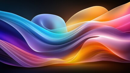 Poster - Vibrant neon tones merge effortlessly in a glowing gradient, with freeform lines and bold brush textures adding dynamic energy.