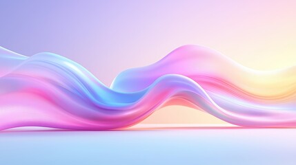 Poster - Waves of color blend effortlessly, with pink, purple, and soft blues merging in a smooth, liquid-inspired pattern that radiates motion.
