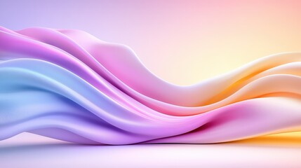 Poster - Waves of color blend effortlessly, with pink, purple, and soft blues merging in a smooth, liquid-inspired pattern that radiates motion.