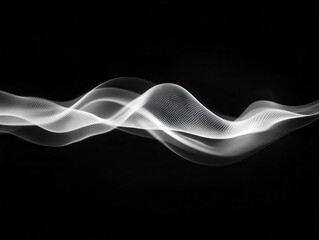 Wall Mural - ethereal white smoke tendrils rising against black background, dramatic lighting, mysterious atmosph