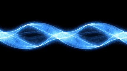 Glowing blue energy wave, abstract background, science concept