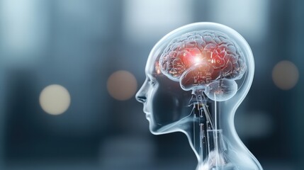 Poster - Human Mind Concept with Neural Connections and Brain Activity Glow