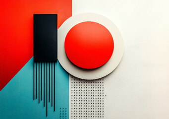 Poster - Abstract geometric shapes in vibrant corporate colors