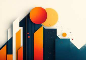 Poster - Abstract shapes and colors symbolizing innovation and growth