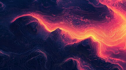 Wall Mural - a retro grainy topographical abstract heatmap, ideal for visualizing geographic data with a vintage 