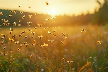 A bee colony is a bustling community of thousands of individual bees working together in harmony.