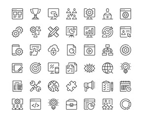 Aufkleber - Web development icons. Outline symbols collection. Premium vector line icons set