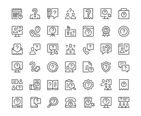 Poster - question icons. outline symbols collection. premium vector line icons set