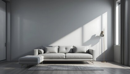 Wall Mural - Modern Minimalist Living Room Sofa Design