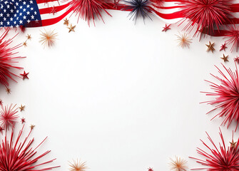 Wall Mural - american flag frame