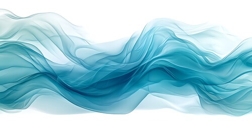 Wall Mural - A serene, abstract ocean wave in soft shades of blue, aqua, and teal, with a tranquil texture that flows like water, offering a peaceful backdrop perfect for any creative copy space.