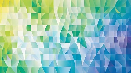Poster - Colorful Geometric Pattern Created With Shades of Green, Blue, and Yellow in an Abstract Design