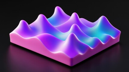 Wall Mural - Abstract 3D render of vibrant, wavy surface.