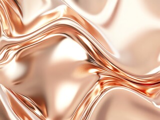 Poster - Metallic Waves Create a Stunning Abstract Pattern With Warm Hues in a Detailed Close-Up View