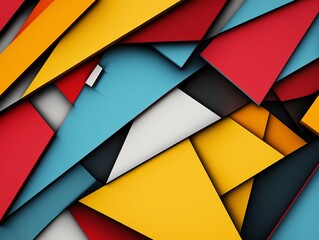 Poster - Colorful Abstract Composition Featuring Geometric Shapes and Vibrant Colors in Dynamic Arrangement