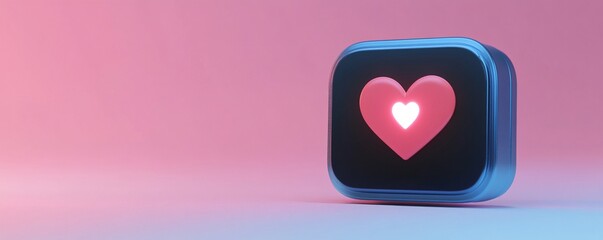 Aufkleber - Brilliant heart symbol is showcased on a smartphone display