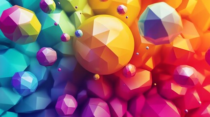Poster - Colorful Abstract Geometric Shapes Create a Vibrant Contrast of Hues and Forms in a Stunning Visual Display