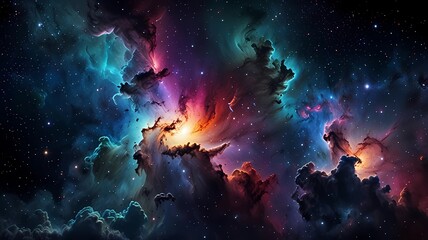 Wall Mural - colorful space galaxy cloud nebula. stary night cosmos backgroud