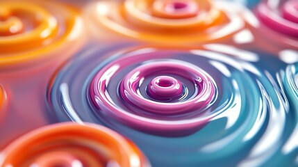 Poster - Colorful Swirls of Liquid Creating Vibrant Ripples in a Glossy Surface