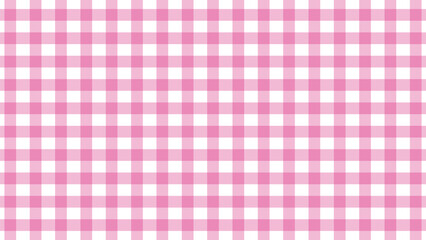 Poster - Pink and white tablecloth gingham background. Check and tweed seamless patterns. Pink plaid fabric or tablecloth background