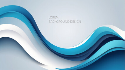 Poster - Abstract Blue wave background future concept design