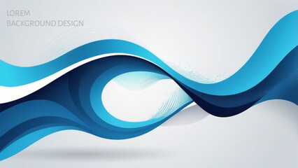 Poster - Abstract Blue wave background future concept design
